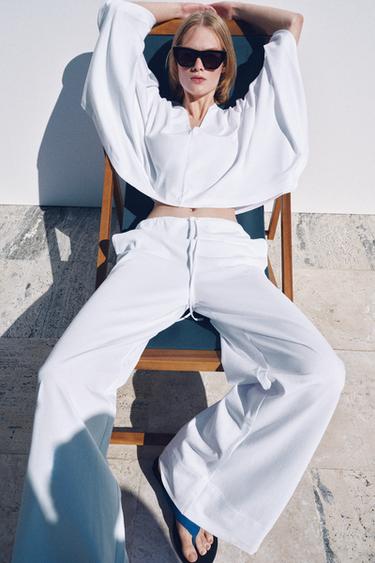 TOP CAPE VOLUME COTON ÉPAIS - Blanc de Zara