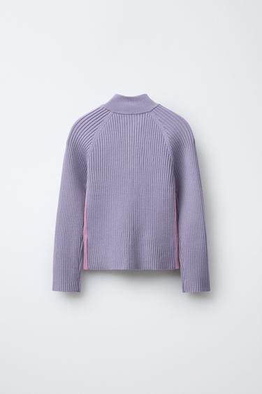 PULL EN MAILLE COLOR BLOCK COLLECTION SKI - Mauve clair de Zara - Image 1