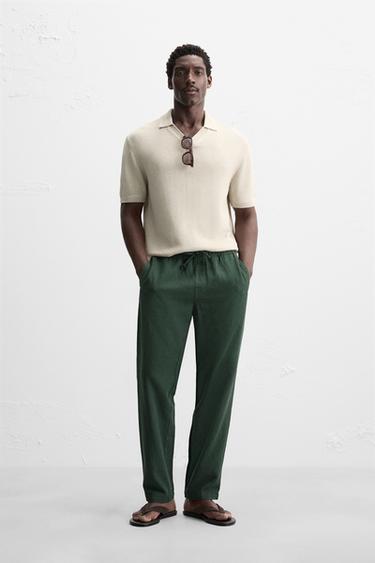 RELAXED-FIT-HOSE MIT STRUKTURMUSTER - Grün von Zara - Bild 0