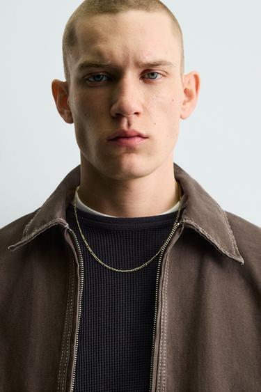 BLOUSON COUPE BOX COUPE CONTRASTE - Marron de Zara - Image 5