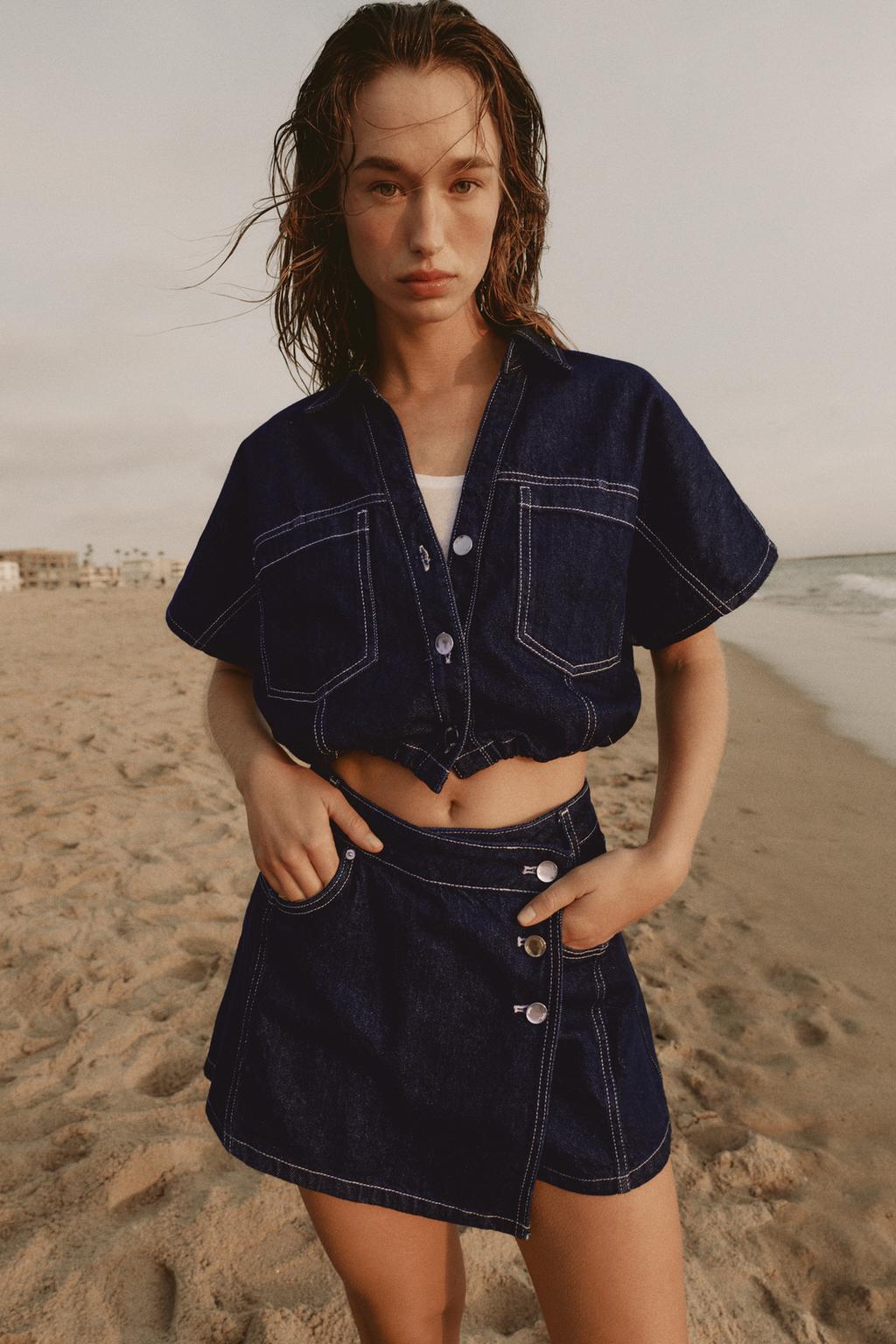 Z1975 CROPPED DENIM SHIRT - image 2