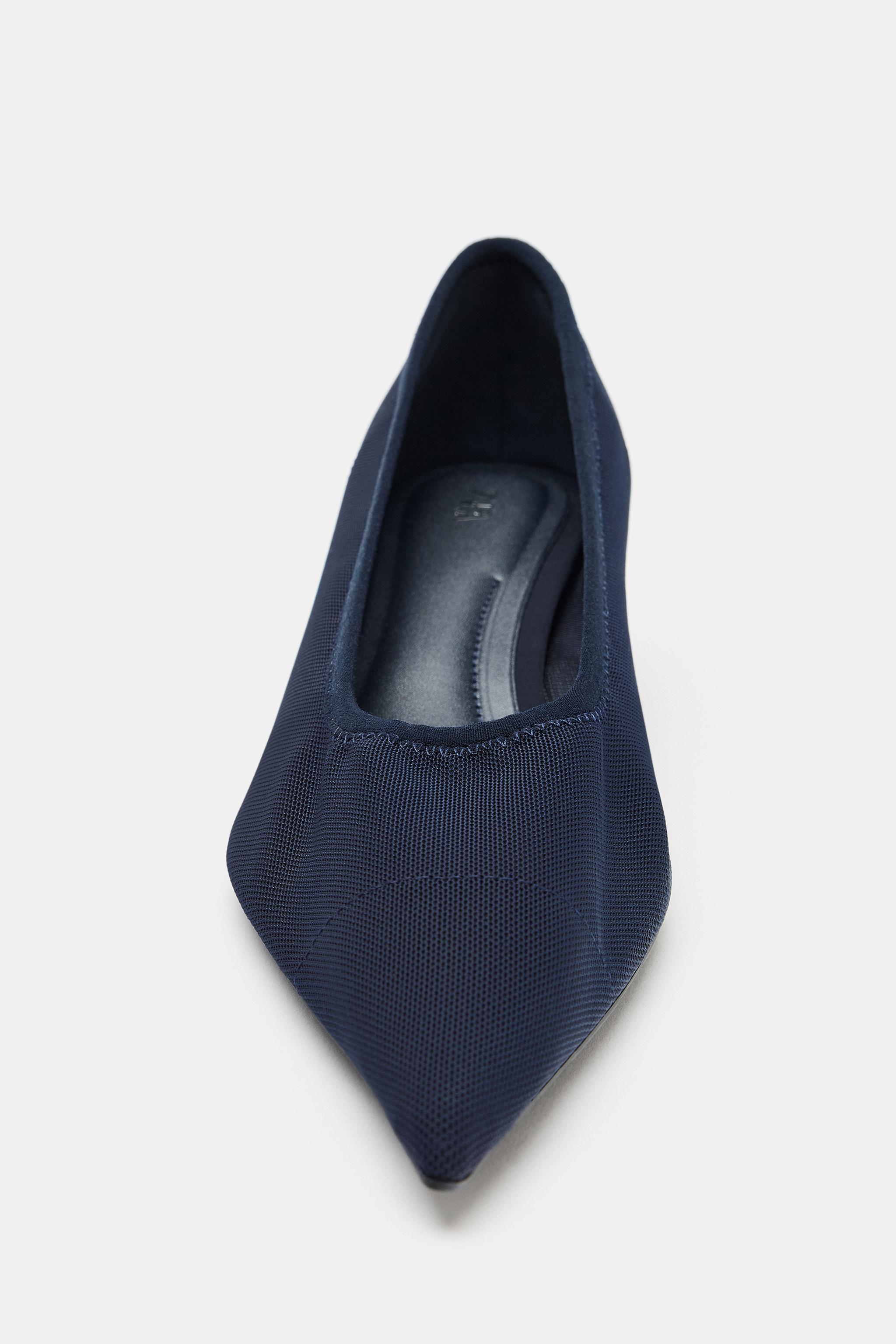 Женские туфли Zara MESH KITTEN HEEL SHOES — фото 4