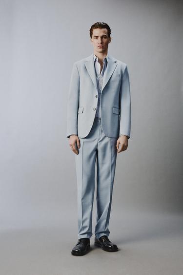 SLIM FIT SUIT BLAZER - Sky blue by Zara