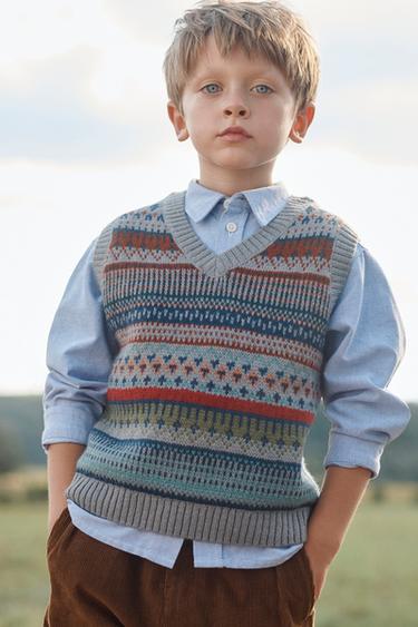 LIMITED EDITION GRECA KNIT VEST WITH WOOL - Multicoloured by Zara