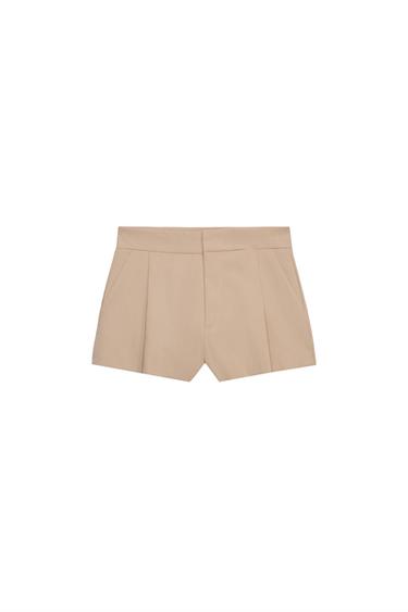 SHORTS PINZAS - Tostado de Zara