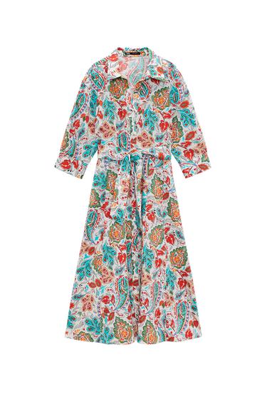 PRINTED POPLIN DRESS