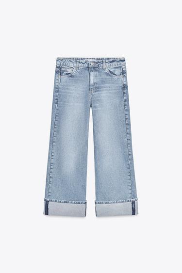 JEANS TRF WIDE LEG TIRO BAJO - Azul de Zara