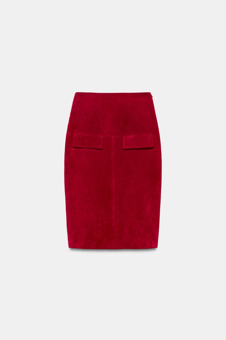 Falda midi de cuero 100% 3