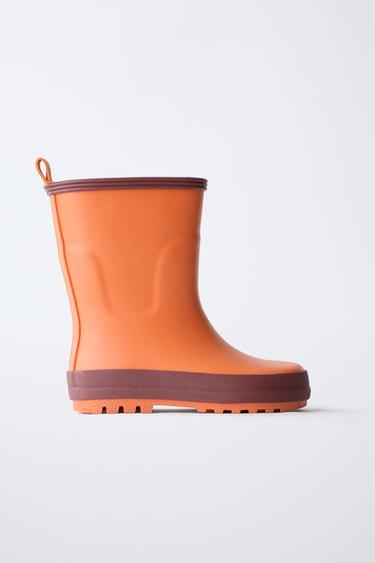 COLOR-BLOCK-GUMMISTIEFEL - Orange von Zara
