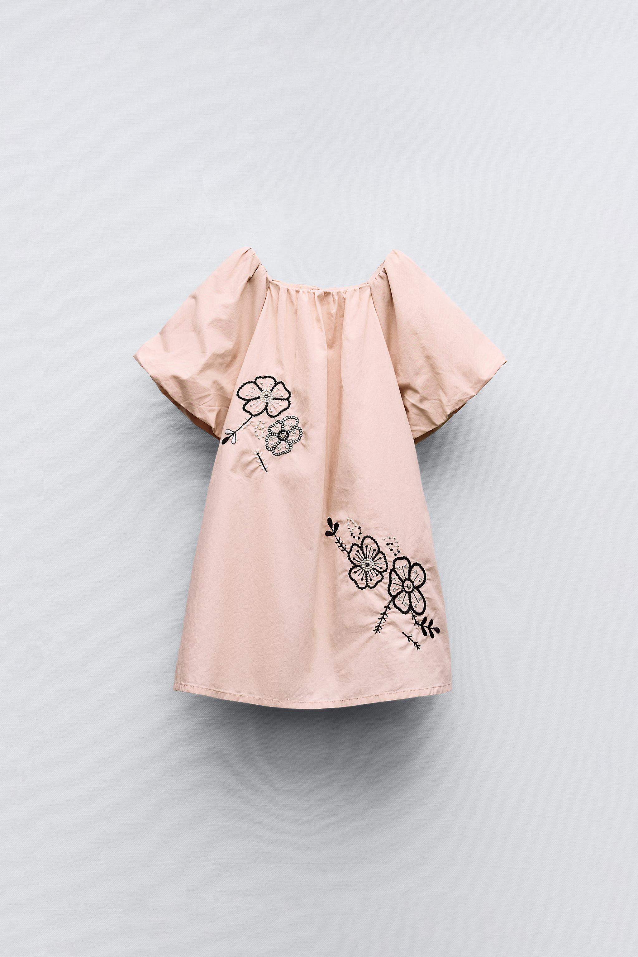 Floral embroidered dress zara best sale