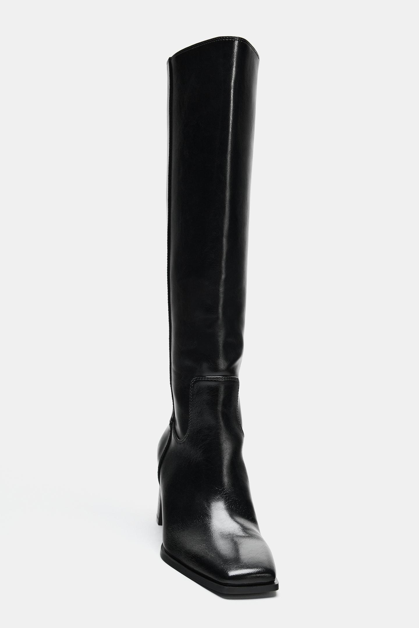 Женские ботинки Zara Block Heeled, цвет: Чёрный — фото 5