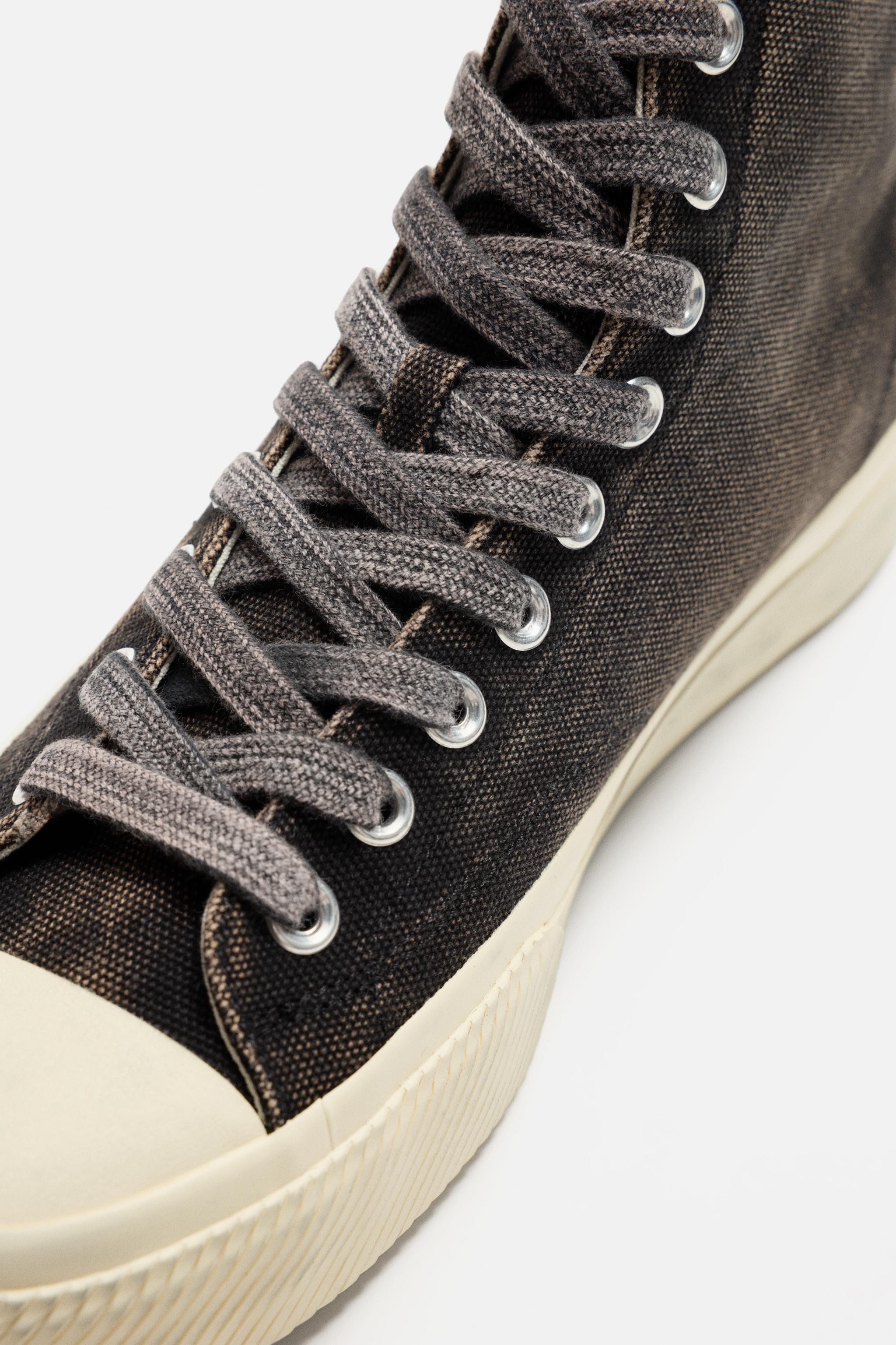 【ZARA】テキスタイル ショートブーツスニーカー 2115/520/800 テキスタイル ショートブーツスニーカー - グリーン | ZARA