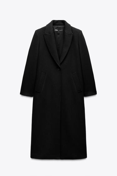 LONG WOOL COAT - Black by Zara - Image 4