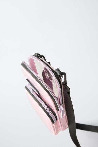 VINYL MOBILE PHONE POUCH - Pink by Zara - Image 3