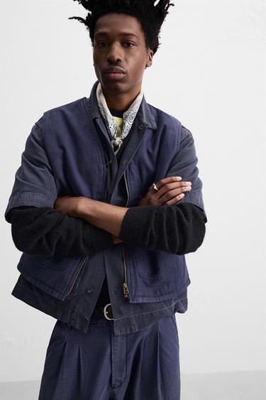 RELAXED FIT VEST - Blue by Zara