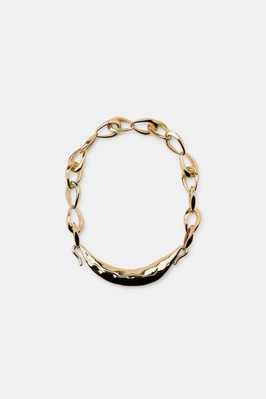 METAL CHAIN NECKLACE - Golden by Zara