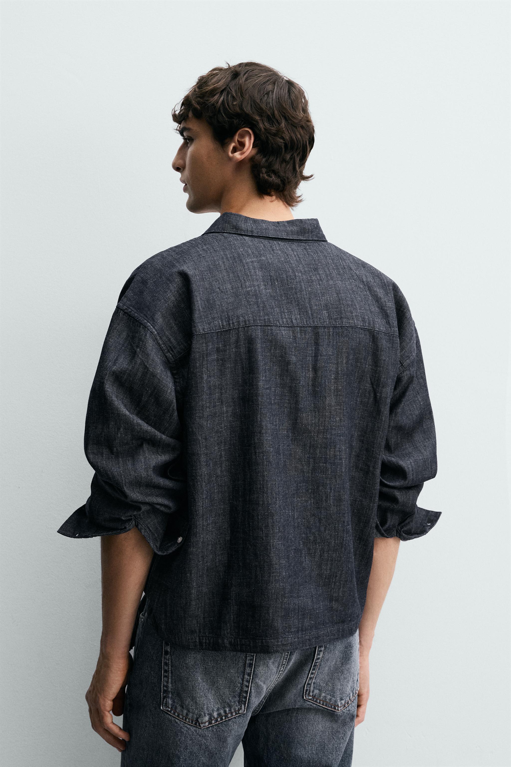 RELAXED FIT DENIM POLO SHIRT