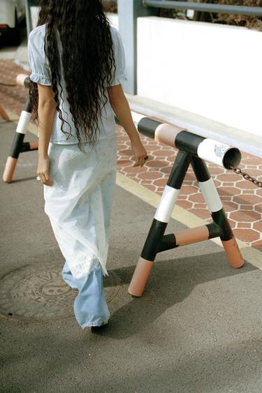 FLORAL NYLON SKIRT - White / Grey by Zara