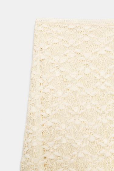 LONG LACE SKIRT - Light yellow by Zara - Image 6