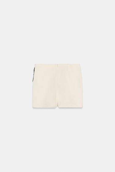 JUPE-PANTALON CROISÉE EN DENTELLE - Écru de Zara - Image 6