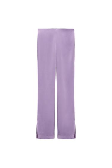 FLARED SATIN TROUSERS