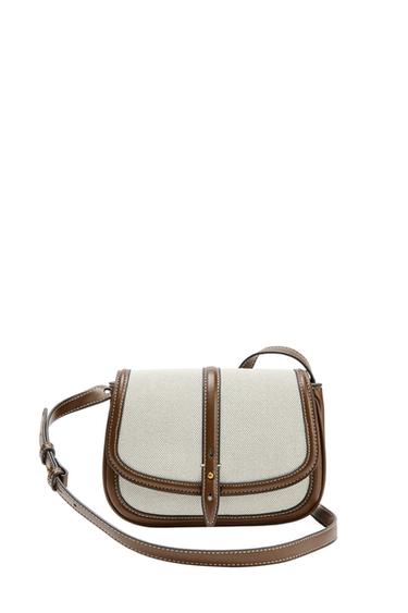 BOLSO COMBINADO BANDOLERA - Beige claro de Zara