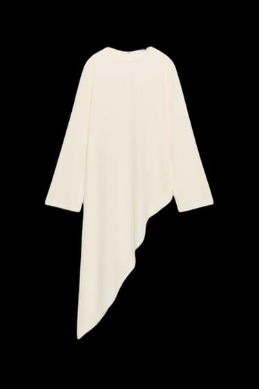 ZW COLLECTION ASYMMETRIC FLOWING TOP - Ecru by Zara