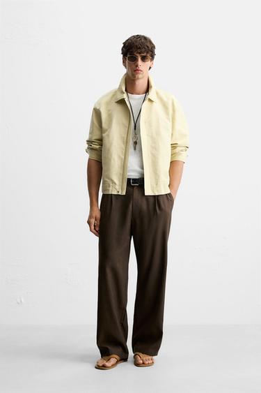 RELAXED FIT FLOWING TROUSERS - Chocolate by Zara