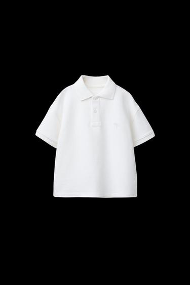 POLO BORDADO PALMERA - Blanco de Zara - Imagen 0
