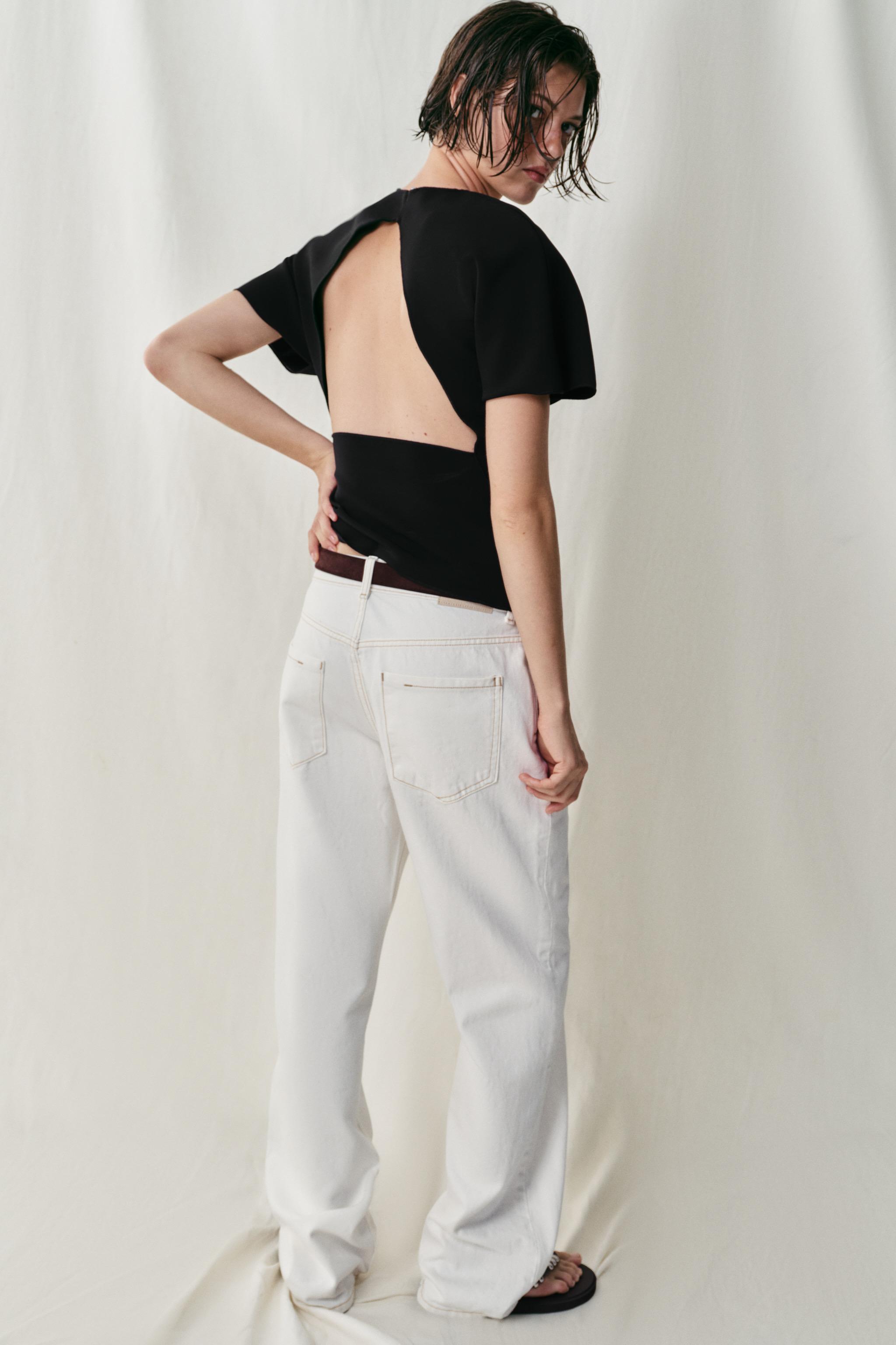 Женские топы Zara SHORT SLEEVE CUT OUT TOP — фото 6