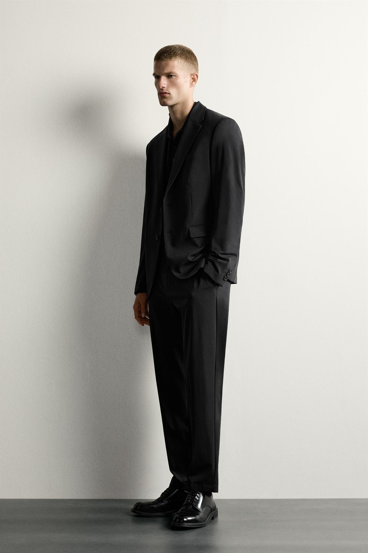 COMFORT SUIT SLIM FIT TROUSERS — Black