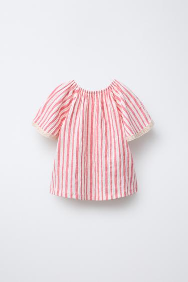 Zara LACE PRINT T-SHIRT - Pink