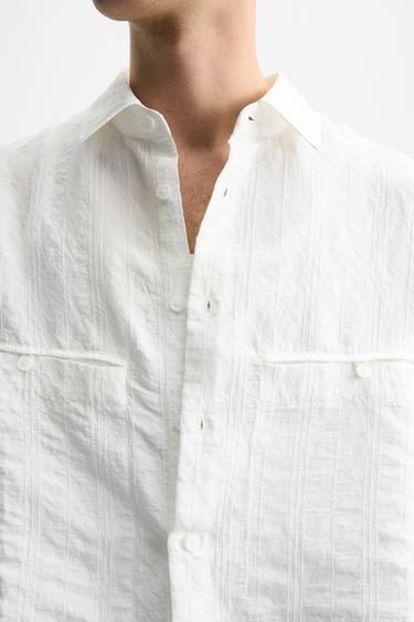STRIPED JACQUARD SHIRT - White by Zara