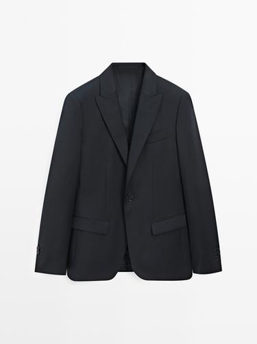 Veste de costume 100 % laine froide - Bleu marine de Zara