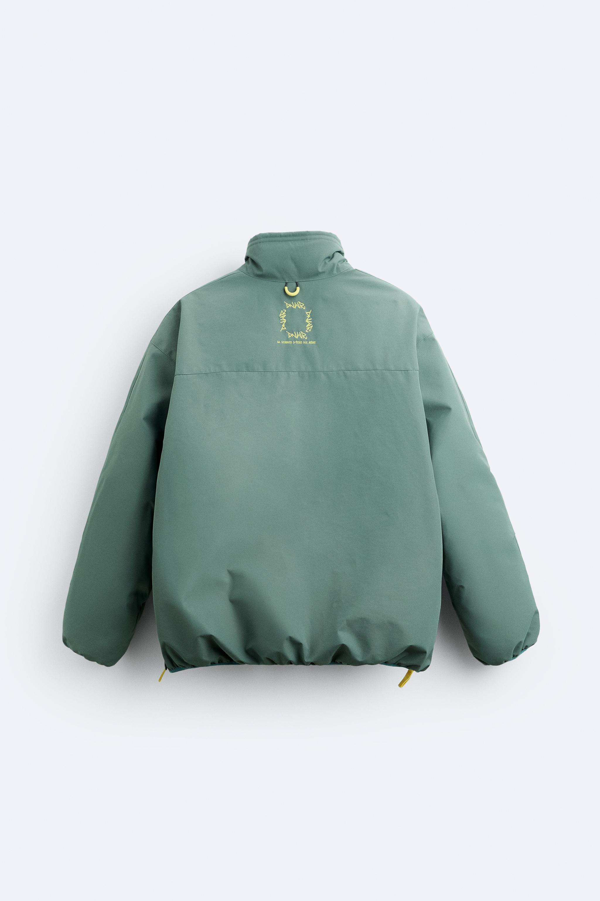 PUFFER JACKET WITH POUCH POCKET - Blue / Green | ZARA United States