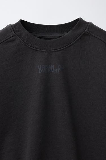T-SHIRT EN MOLLETON AVEC INSCRIPTION - Anthracite foncé de Zara - Image 2