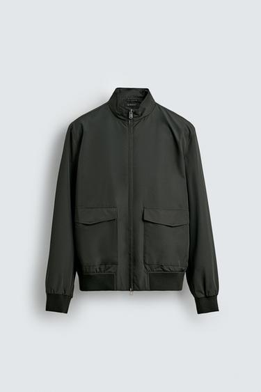 CAZADORA LIGERA WATER REPELLENT - Khaki oscuro de Zara