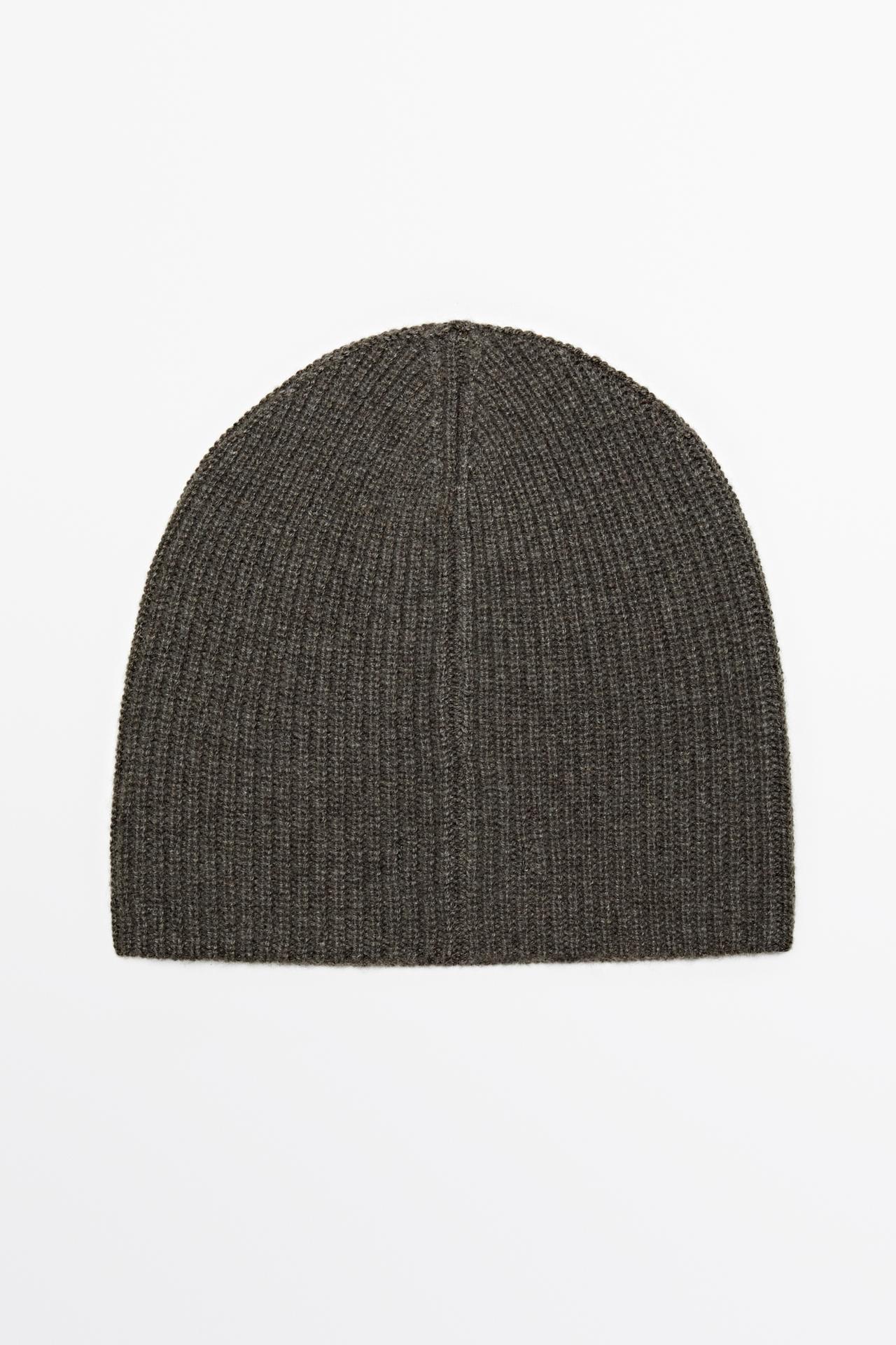 100% cashmere knit beanie — Dark khaki