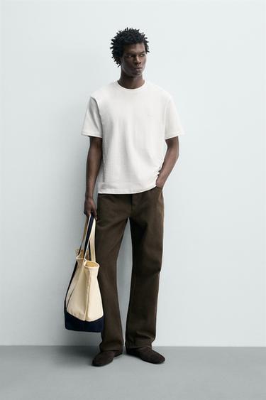 Zara MAJICA SA KOMBINOVANIM VEZOM I PRINTOM – Ekru