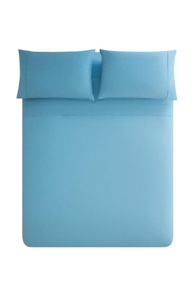 CAPA DE EDREDÃO EM PERCAL DE ALGODÃO (300 FIOS) - Azul-celeste da Zara