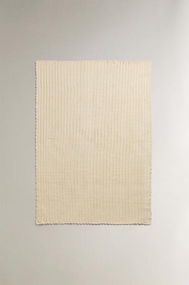MANTA DE CROCHÊ COM ONDAS - Cru da Zara - Imagem 0