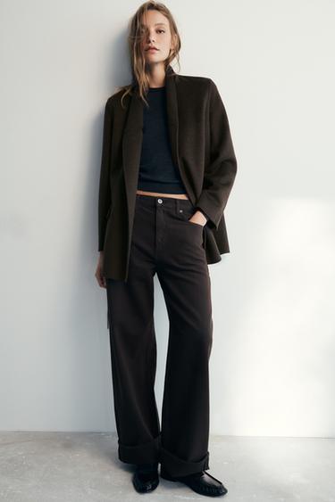 ZW COLLECTION MID-WAIST BAGGY JEANS - Brown by Zara