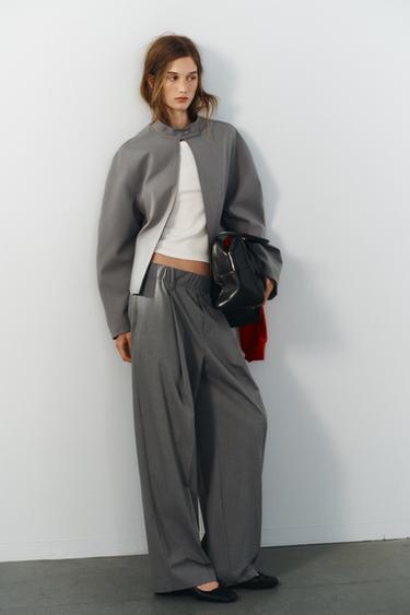 JACKET WITH VOLUMINOUS SLEEVES - Light grey by Zara