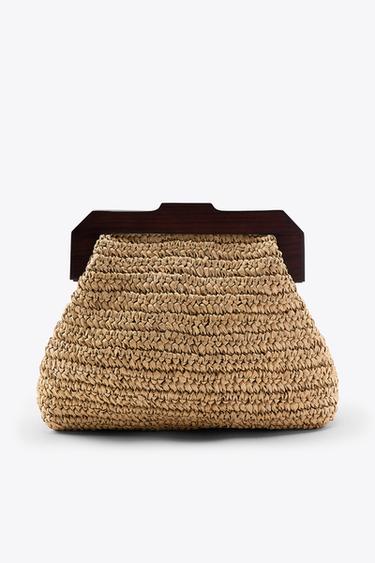 RAFFIA BAG WITH FISH EMBROIDERY - camel by Zara - Image 4