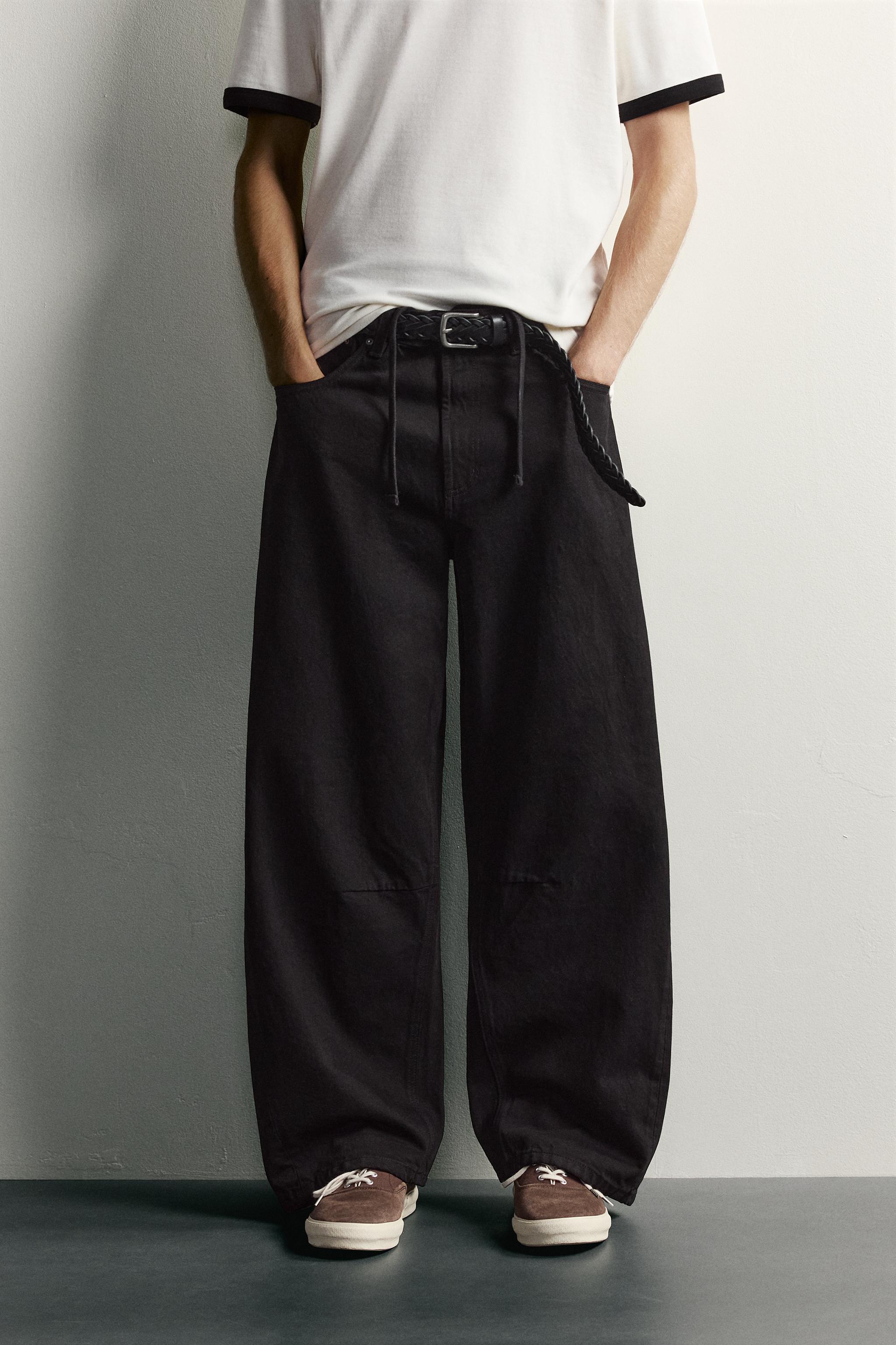 DRAWSTRING BARREL FIT PANTS