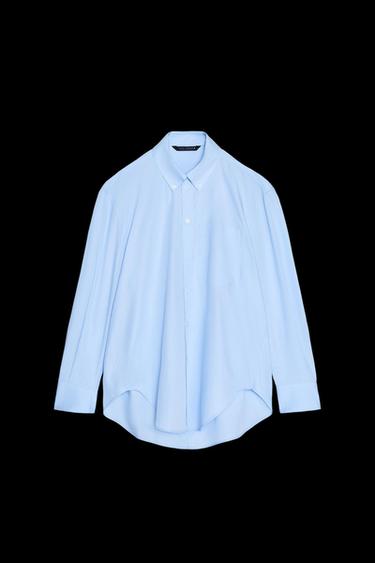 OVERSIZED POPLIN SHIRT - Blue by Zara - Image 0