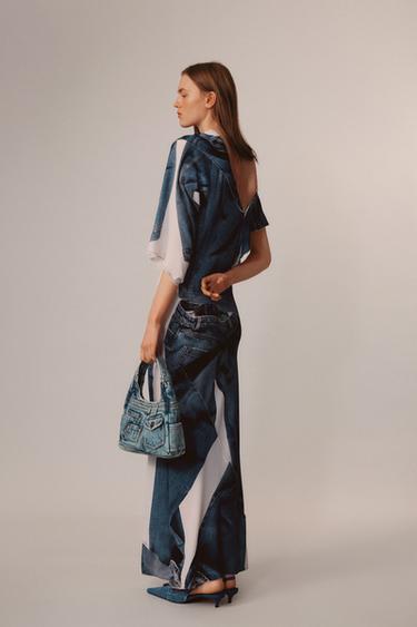 Zara LIMITED EDITION DENIM BAG - Denim Blue - Image 0