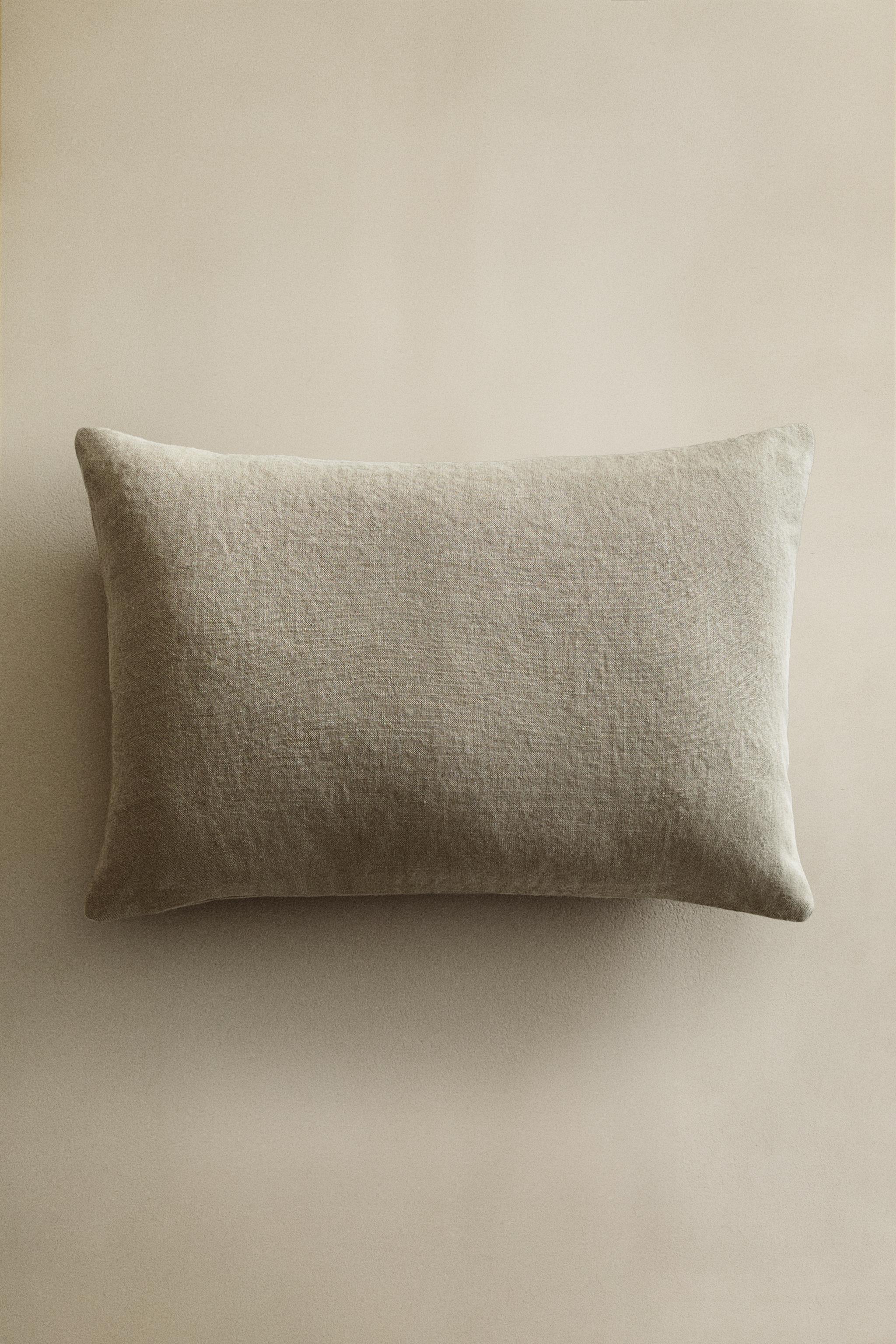HOUSSE DE COUSSIN LIN EFFET DÉLAVÉ