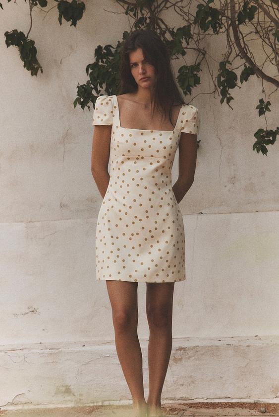 POLKA DOT TIED BACK MINI DRESS from Zara - $59.90