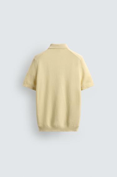 POLO REGULAR FIT EN MAILLE PIQUÉE - Jaune clair de Zara - Image 7